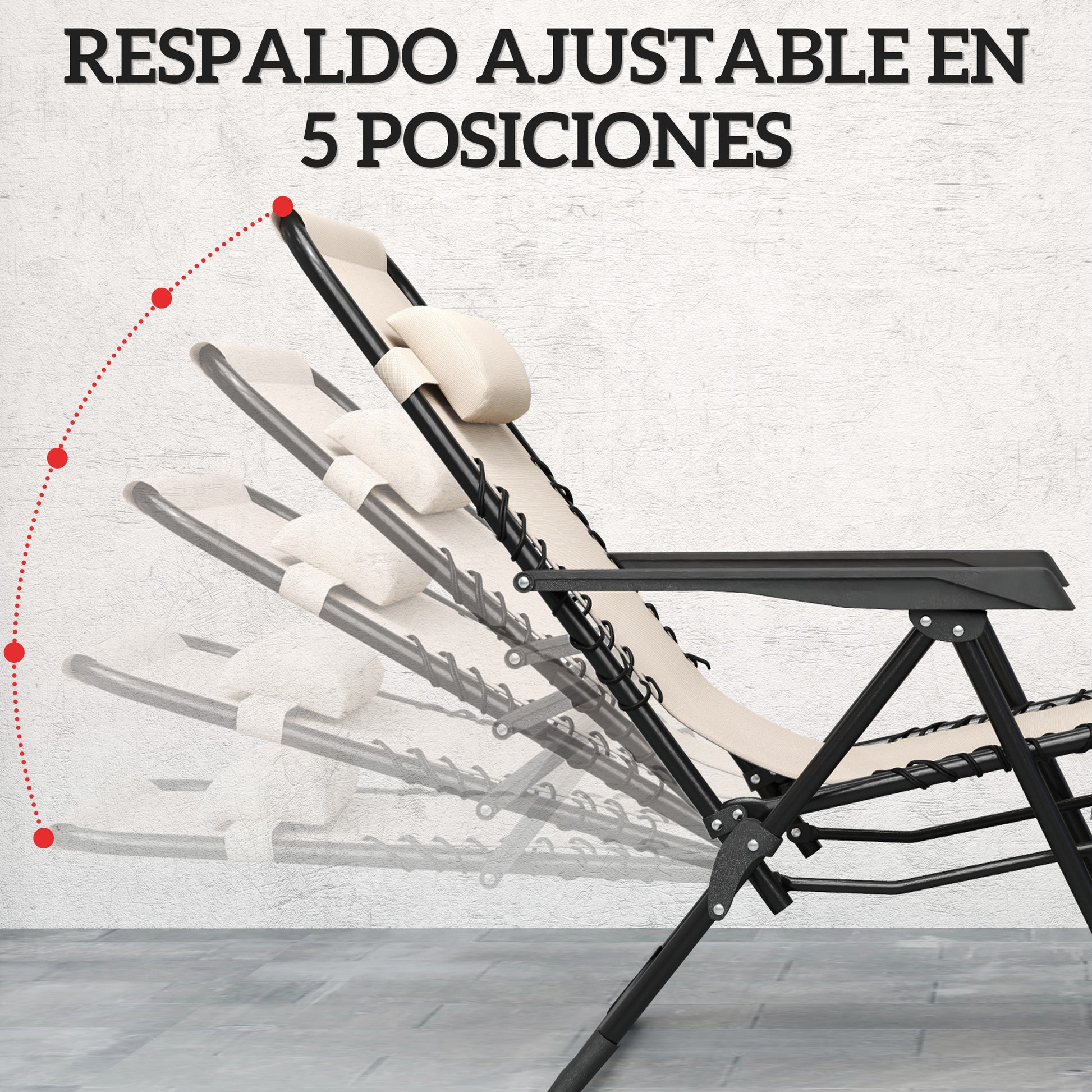 Outsunny Set De 2 Tumbonas Jardín Exterior Con Mesa Auxiliar Reposabrazos Negro_3