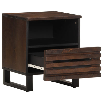 Mesita De Noche De Madera Maciza De Mango 40x34x46 Cm_0
