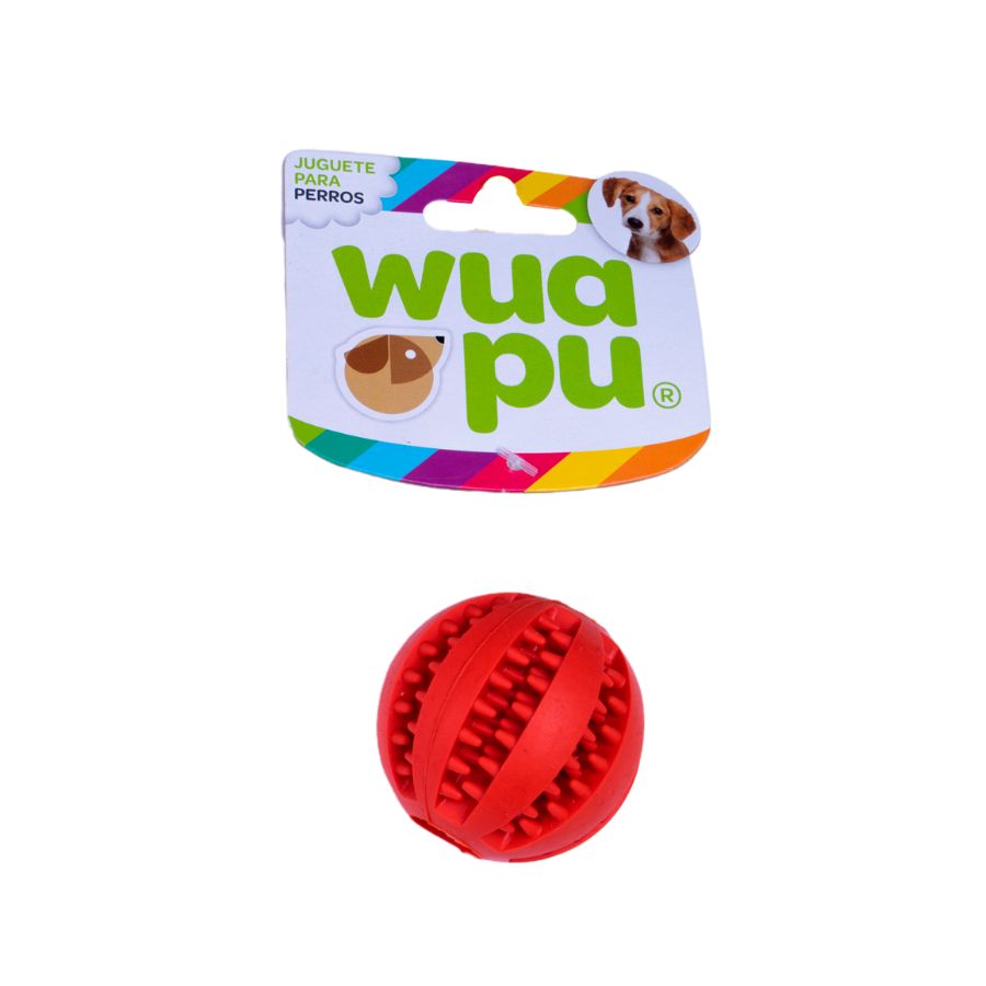 3 Pelotas Para Perro Dental De 5cm En Colores Surtidos, Con Estrias Y Hueco Interior Para Premios_0
