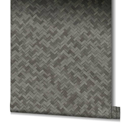 Noordwand Papel Pintado Botanica Rattan Wickerwork Negro Y Gris_2
