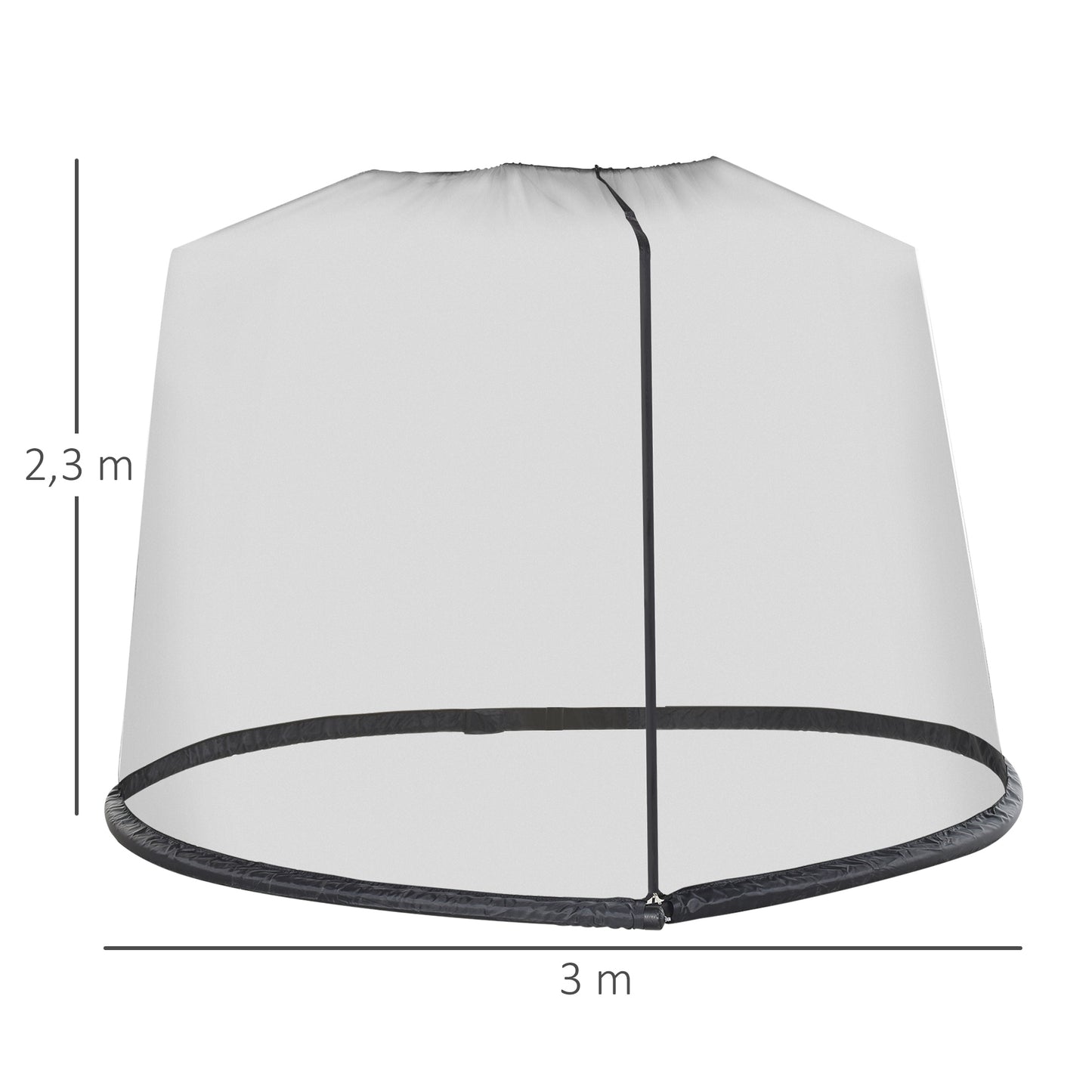 Outsunny Mosquitera Para Sombrillas Ø3 M Con Cremallera Tubo Rellenable De Agua_2