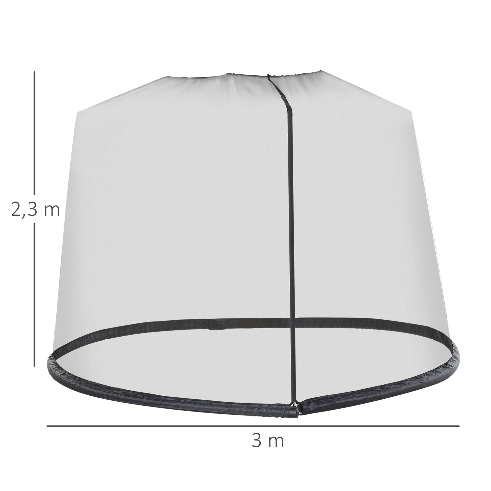 Outsunny Mosquitera Para Sombrillas Ø3 M Con Cremallera Tubo Rellenable De Agua_2