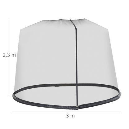 Outsunny Mosquitera Para Sombrillas Ø3 M Con Cremallera Tubo Rellenable De Agua_2