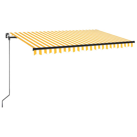 Toldo Retráctil Manual Amarillo Y Blanco 450x350 Cm_0