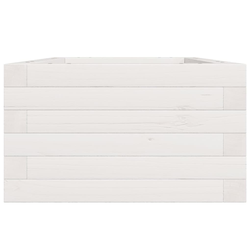 Jardinera De Madera Maciza De Pino Blanca 40x40x23 Cm_5