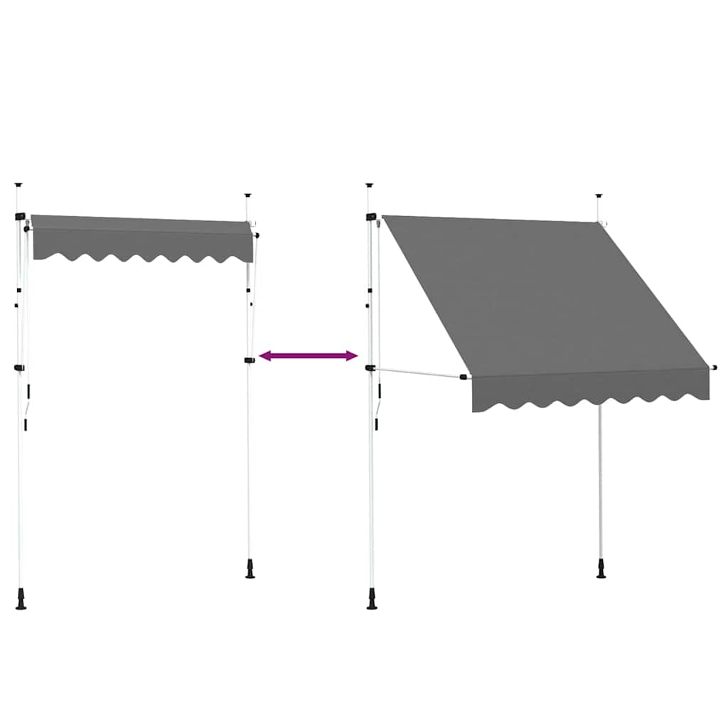 Toldo Retráctil De Operación Manual Antracita 200 Cm_5