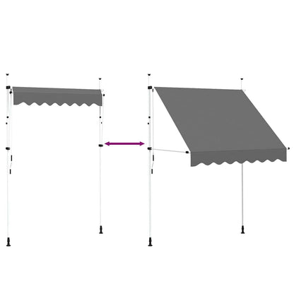 Toldo Retráctil De Operación Manual Antracita 200 Cm_5