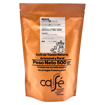 Cafe Sin Intermediarios Café Colombia Besos En Grano Para Italiana (moka) 500 G_0