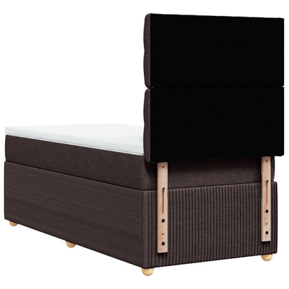 Cama Box Spring Con Colchón Tela Marrón Oscuro 90x190 Cm / Vetonek_5