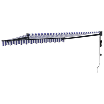 Toldo Retráctil Automático Azul Y Blanco 3,5x2,5 M_4