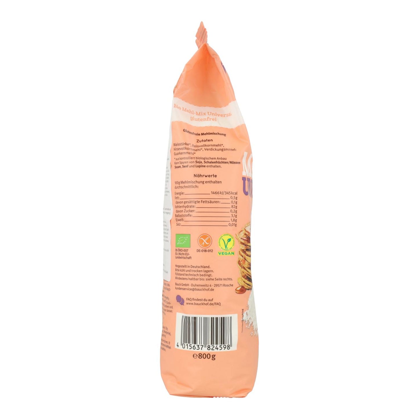 Mezcla harinas sin gluten todo uso, ecológica Bauckhof 800 g