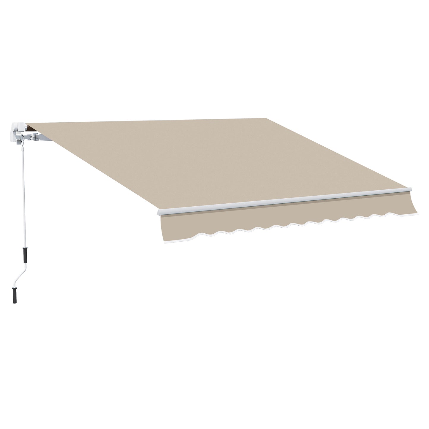 Outsunny Toldo Manual Plegable De Aluminio Con Manivela 395x245 Cm Beige_0