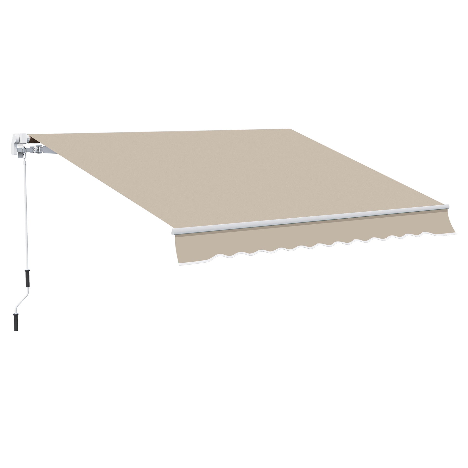 Outsunny Toldo Manual Plegable De Aluminio Con Manivela 395x245 Cm Beige_0