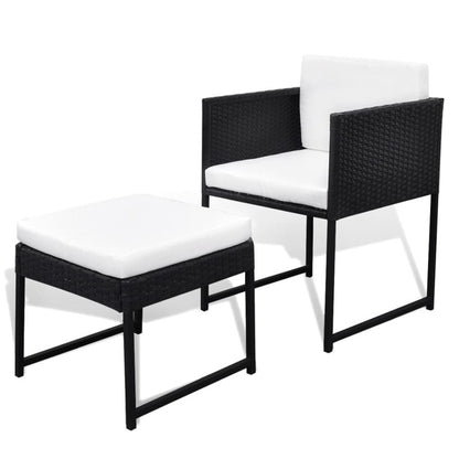 Vidaxl Set Comedor De Jardín 9 Piezas Y Cojines Ratán Sintético Negro_5