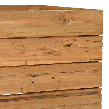 Arriate Elevado Madera De Teca Reciclada Y Acero 100x40x55 Cm_5