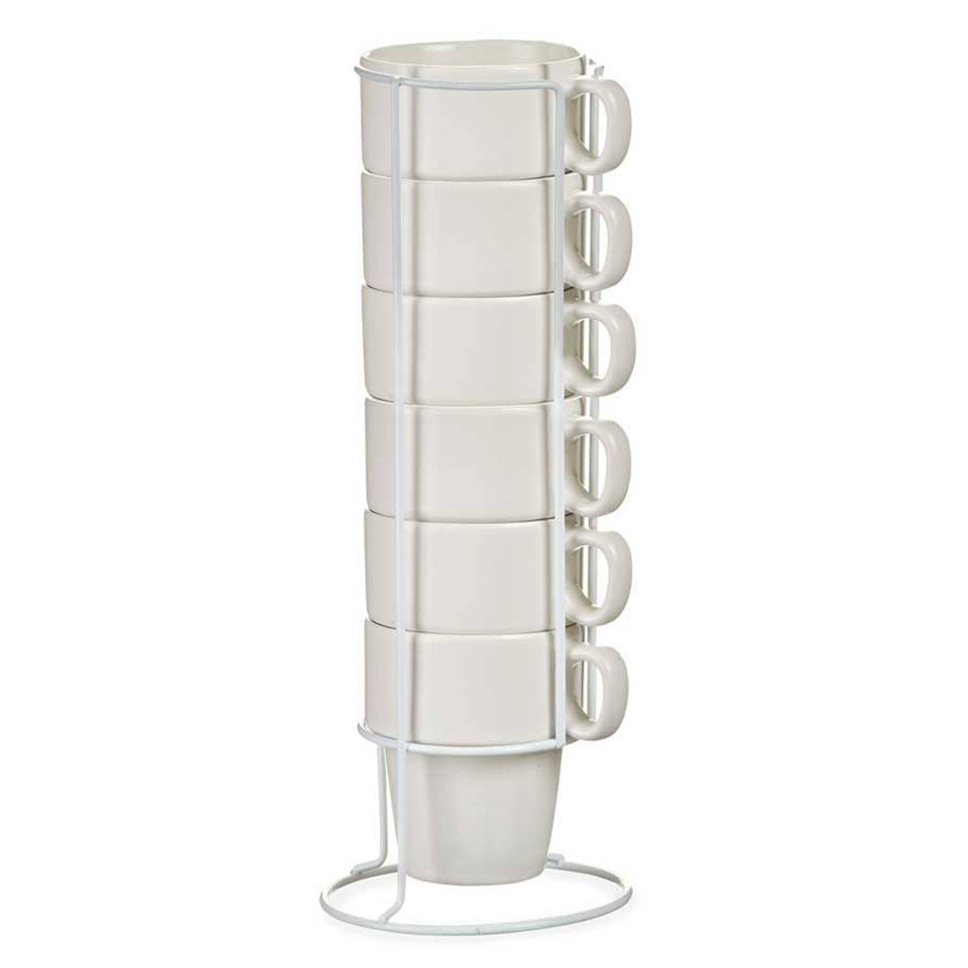 Set 6 Tazas Porcelana Apilable Blanco 36 Colección Vessia_0