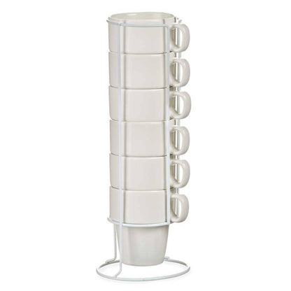 Set 6 Tazas Porcelana Apilable Blanco 36 Colección Vessia