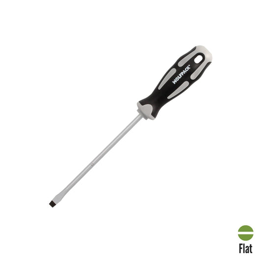 Destornillador Plano Estampado Acero S2 Mango Tpr Bimaterial. Medida 1,2 X Ø 6,5 X 150 Mm.  Din5265_0