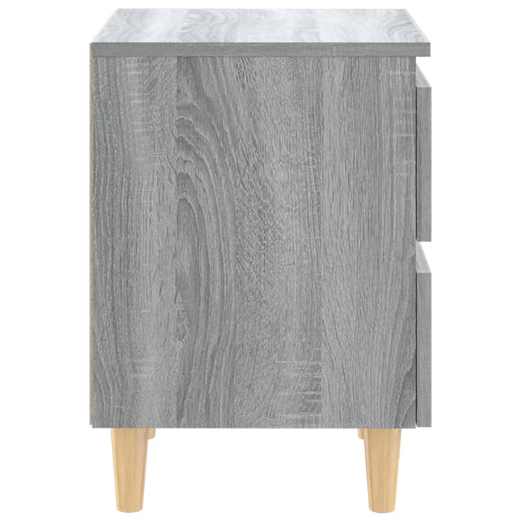 Mesitas De Noche 2 Uds Patas De Madera Gris Sonoma 40x35x50 Cm_3
