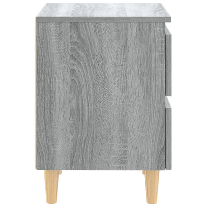 Mesitas De Noche 2 Uds Patas De Madera Gris Sonoma 40x35x50 Cm_3