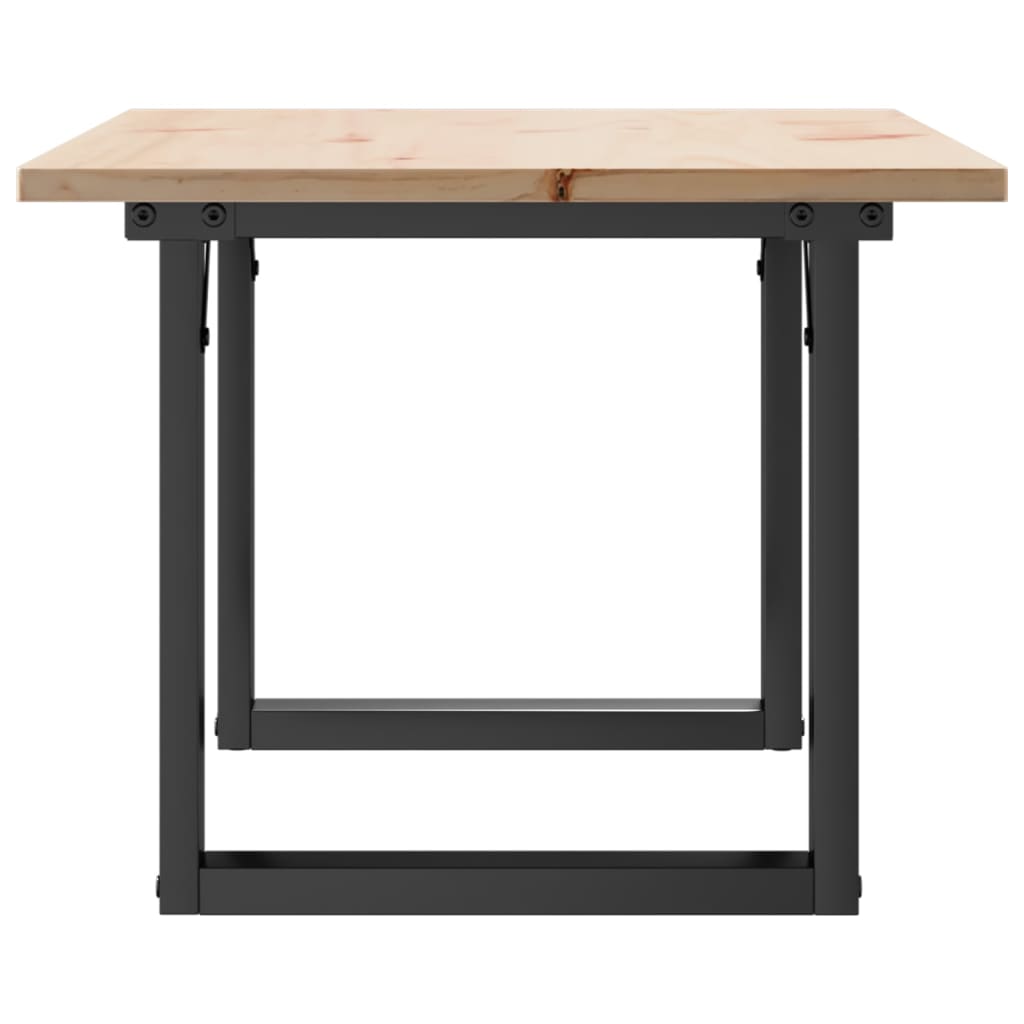 Mesa De Centro Marco O Madera Maciza Pino Y Acero 80x50x40 Cm_3