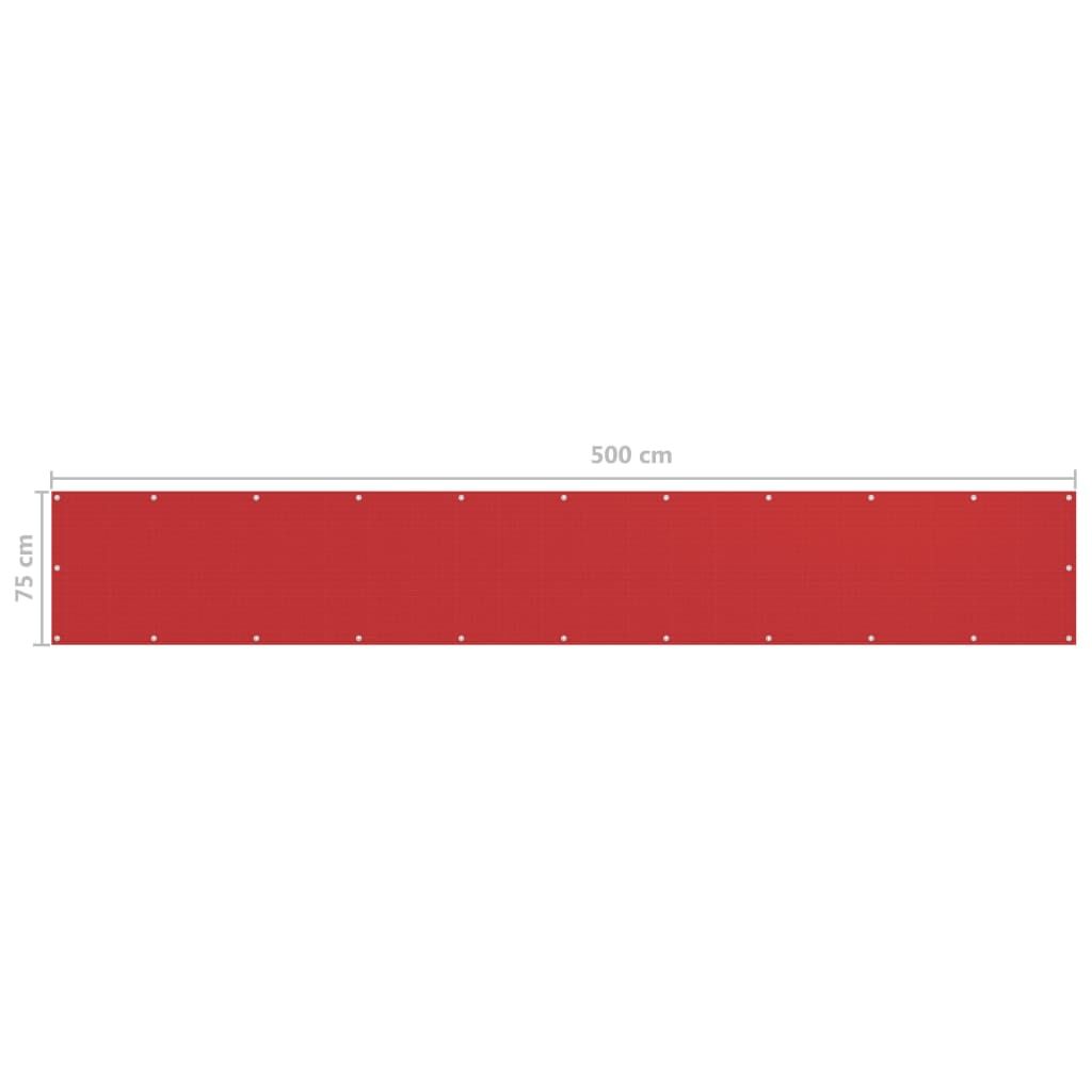 Vidaxl Toldo Para Balcón Hdpe Rojo 75x500 Cm_2