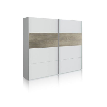 Armario Brike 180 2 Puertas Correderas Melamina, Blanco Artik, 180 X 200 X 60_0