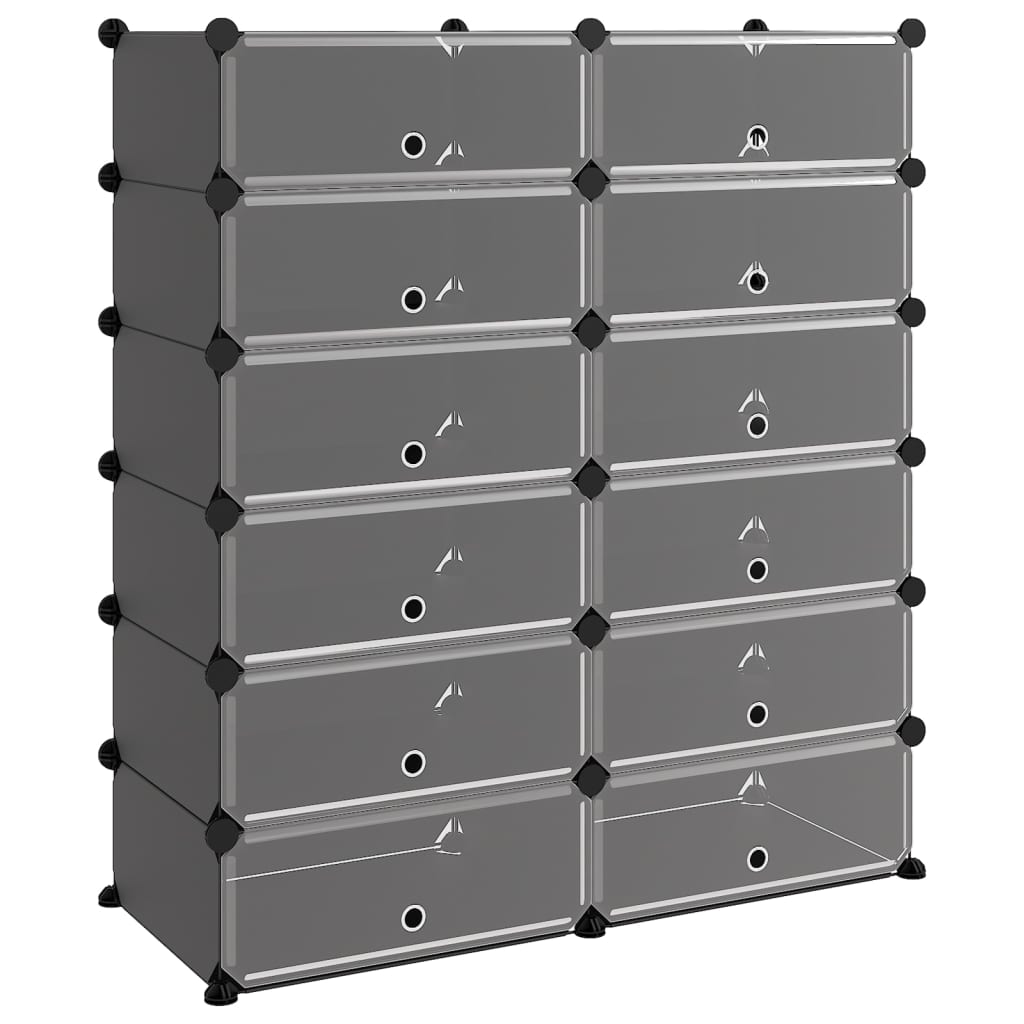 Zapatero Pp Negro 94,5x36,5x106 Cm / Vetonek_4