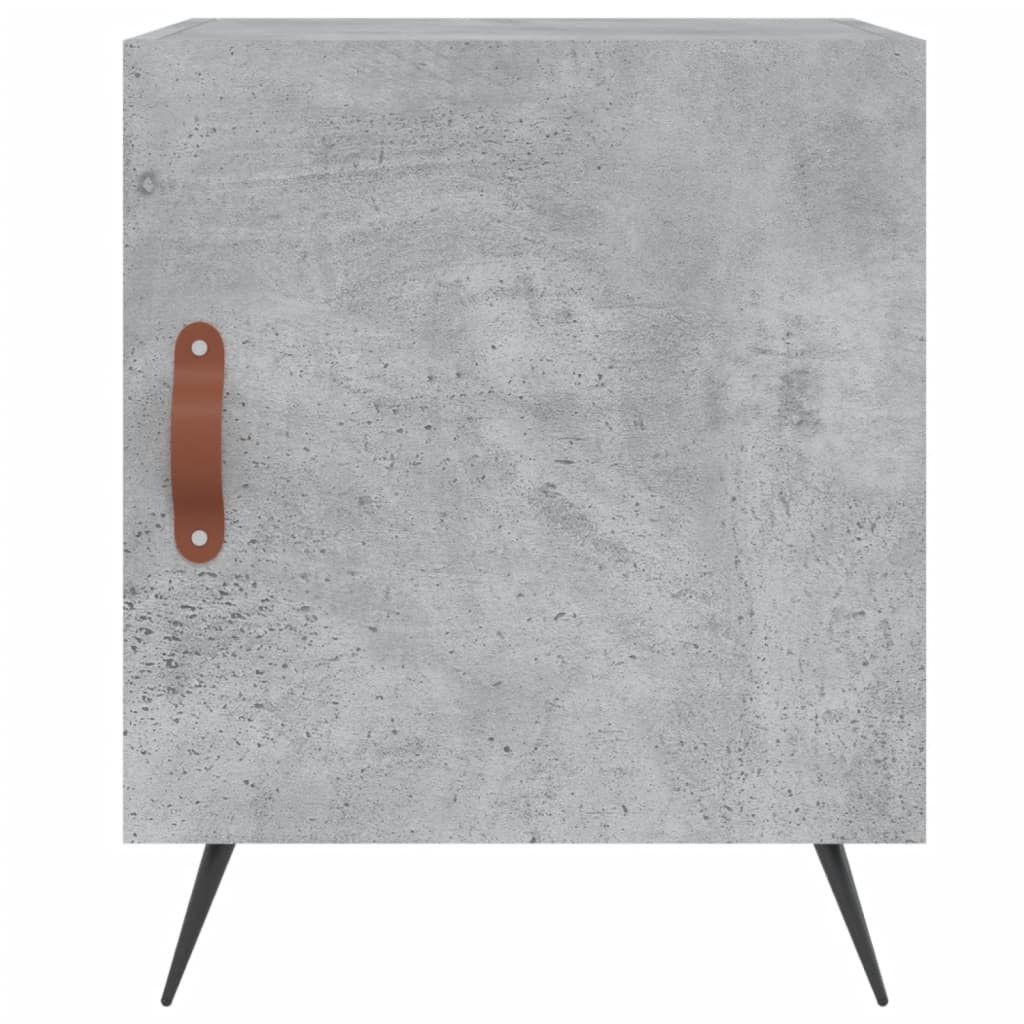 Mesita De Noche Madera De Ingeniería Gris Hormigón 40x40x50 Cm_2