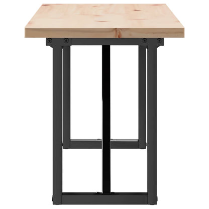 Mesa De Centro Marco O Madera Maciza Pino Y Acero 160x40x45,5cm_3