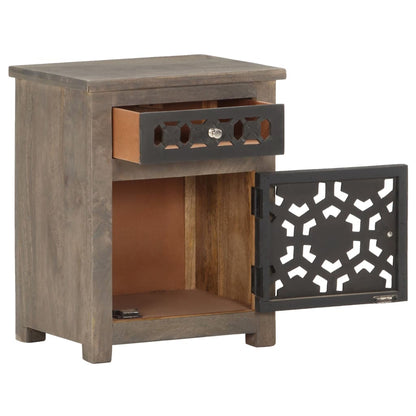 Mesita De Noche De Madera Maciza De Mango 40x30x50 Cm_1