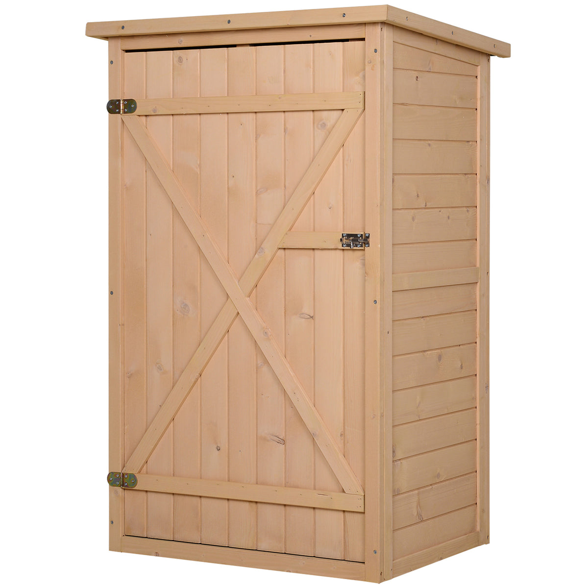 Caseta De Madera Para Jardín Outsunny Madera Natural 75x56x115cm_0