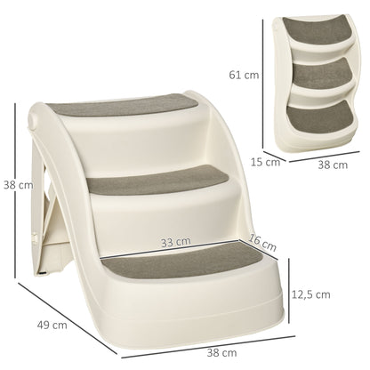 Pawhut Escalera Para Perros Plegable Con Alfombras Antideslizantes 49x38x38 Cm_2