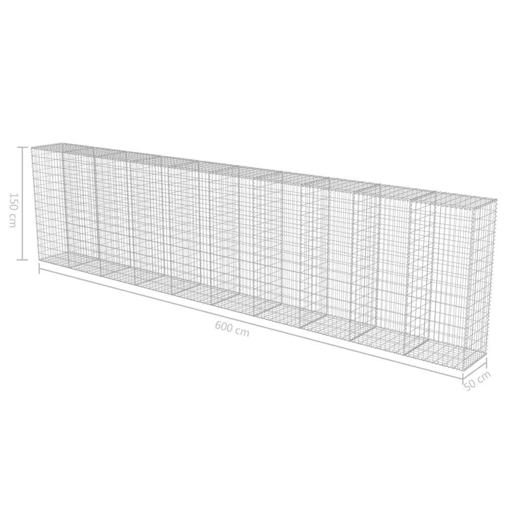 Muro De Gaviones Con Cubiertas Acero Galvanizado 600x50x150 Cm / Vetonek_2