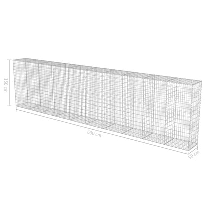 Muro De Gaviones Con Cubiertas Acero Galvanizado 600x50x150 Cm / Vetonek_2