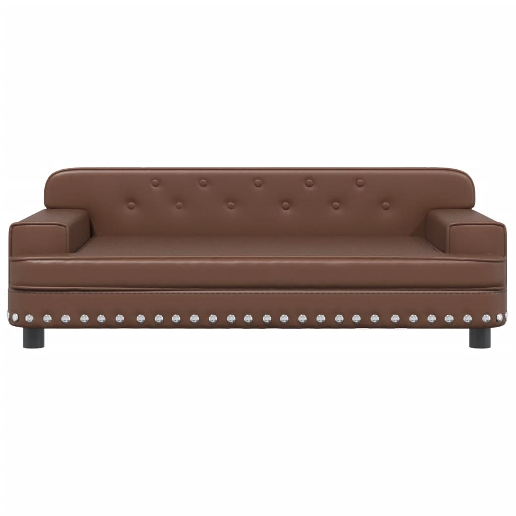 Cama Para Perros De Cuero Sintético Marrón 90x53x30 Cm / Vetonek_5