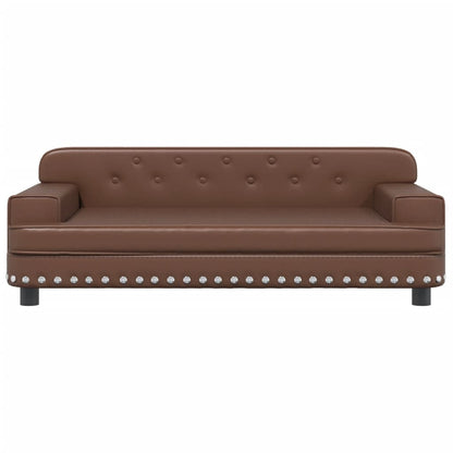 Cama Para Perros De Cuero Sintético Marrón 90x53x30 Cm / Vetonek_5