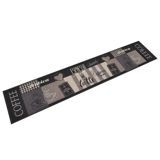 Vidaxl Alfombra De Cocina Lavable Terciopelo Negro Café 60x300 Cm_0