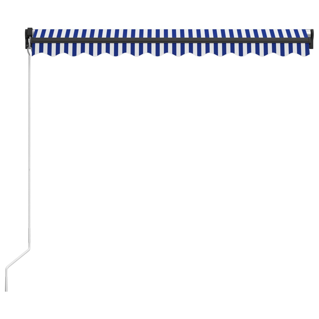 Toldo Manual Retráctil Azul Y Blanco 300x250 Cm_3