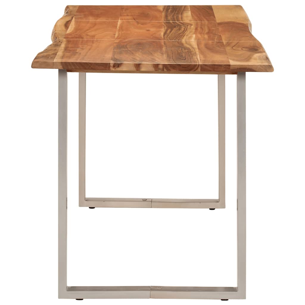 Mesa De Comedor De Madera Maciza De Acacia 140x70x76 Cm_3