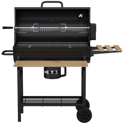 Outsunny Barbacoa De Carbón Portátil Con Asador Eléctrico Estantes Plegables_3
