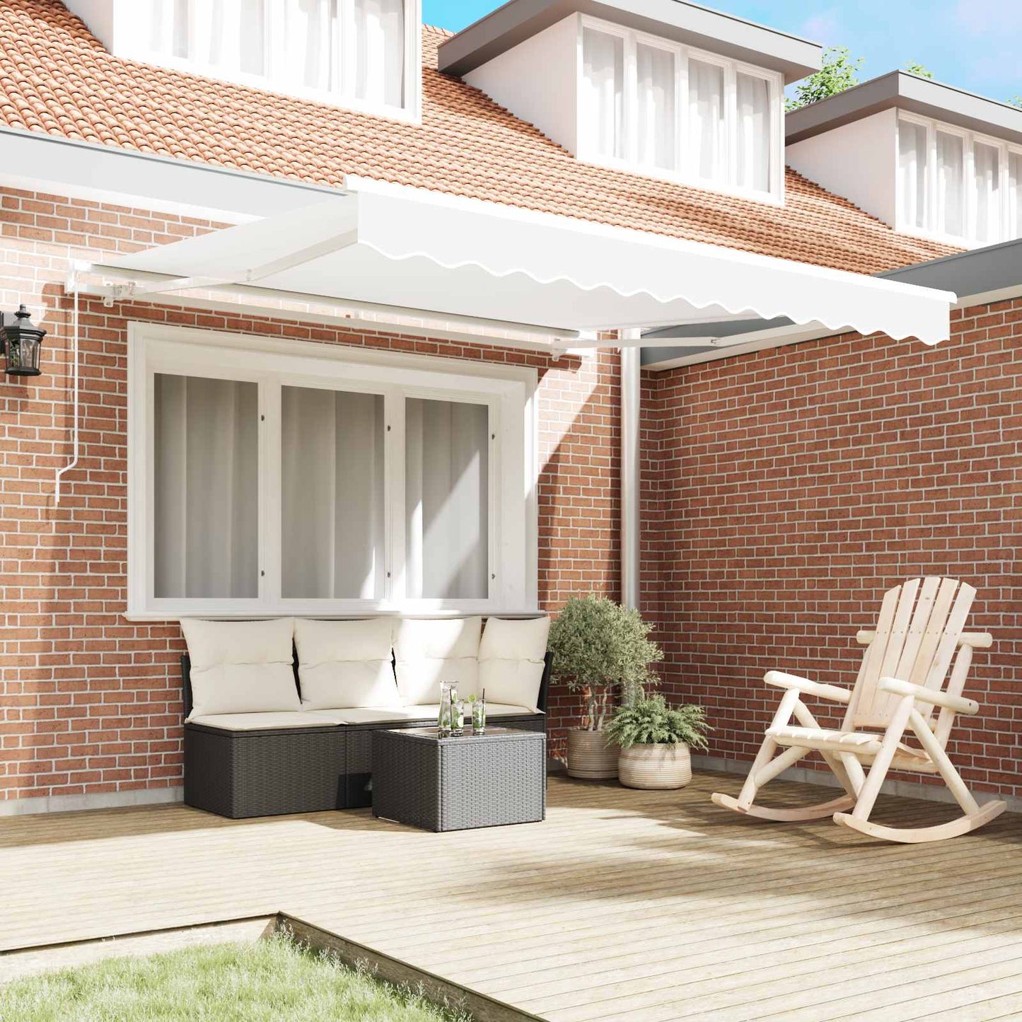Toldo Retráctil Blanco 300 X 250 X 165 Cm Poliéster Y Aluminio_2