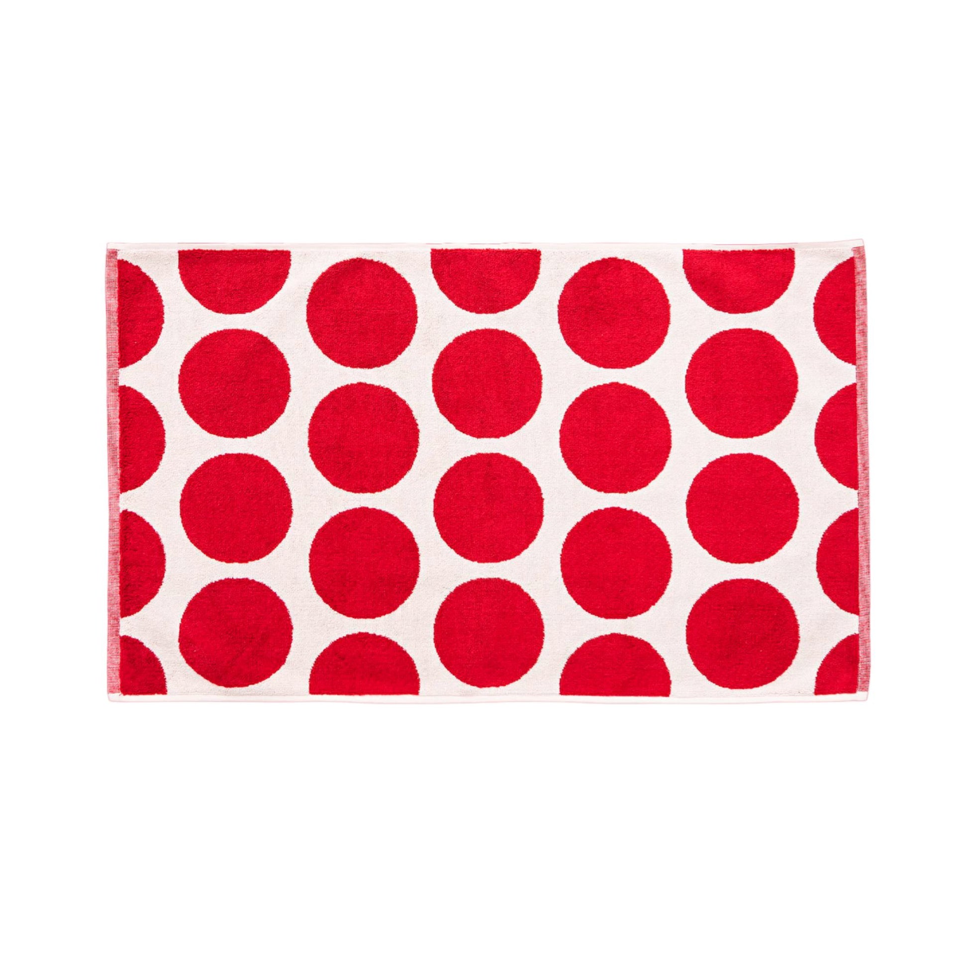 Alfombra De Baño 50x80cm 100% Algodon 1000gsm Topos Rojos Benetton_0