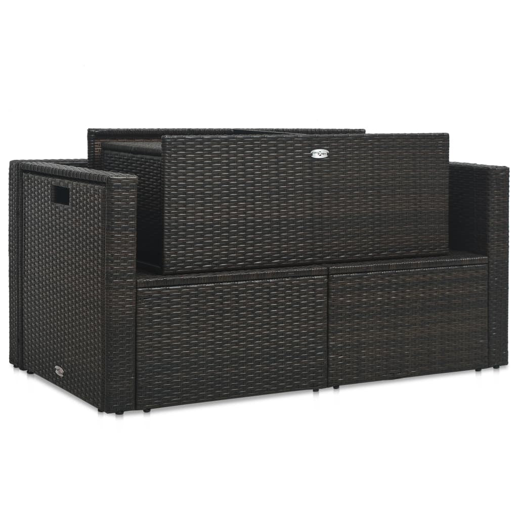 Vidaxl Set Muebles De Jardín 6 Piezas Y Cojines Ratán Sintético Marrón_3