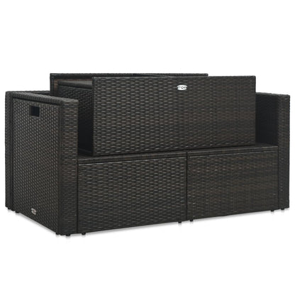 Vidaxl Set Muebles De Jardín 6 Piezas Y Cojines Ratán Sintético Marrón_3