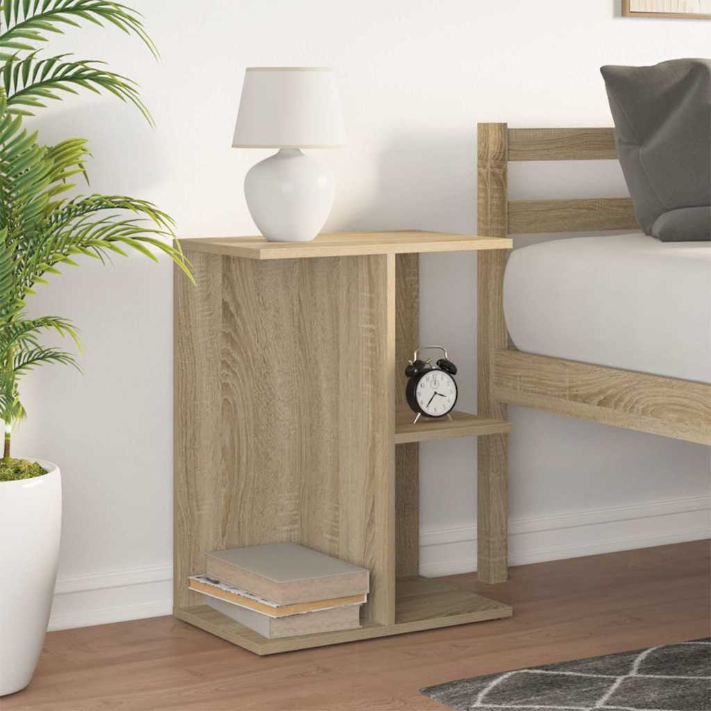 Mesita De Noche Madera De Ingeniería Roble Sonoma 46,5x29x61 Cm_1