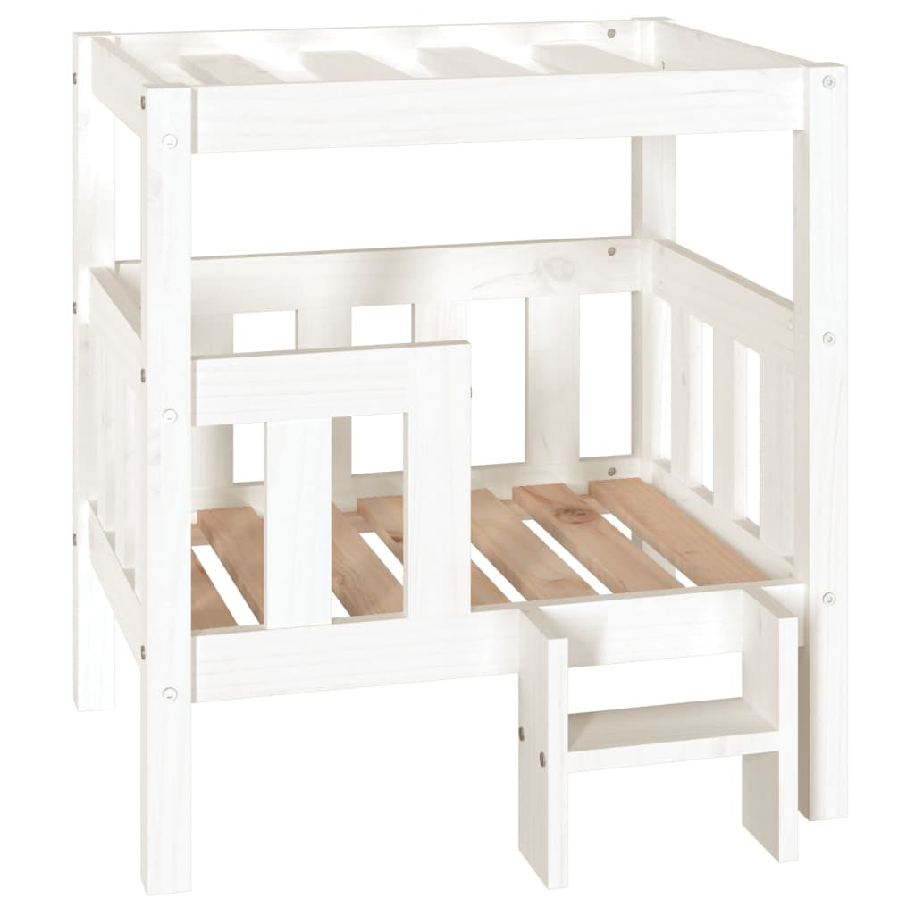 Vidaxl Cama Para Perros Madera Maciza De Pino Blanco 65,5x50,5x70 Cm_0