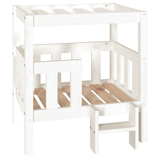 Vidaxl Cama Para Perros Madera Maciza De Pino Blanco 65,5x50,5x70 Cm_0