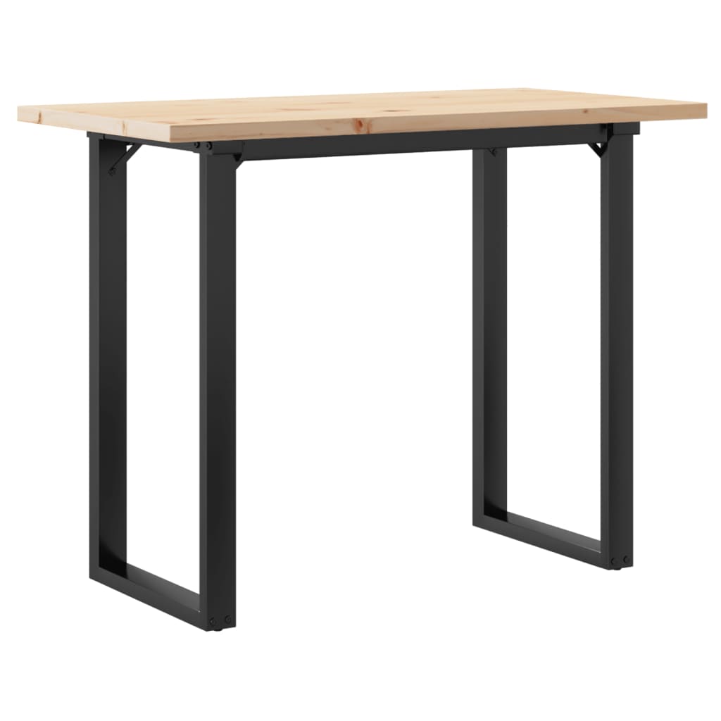 Mesa De Comedor Marco O Madera Maciza Pino Acero 100x50x75,5 Cm_4