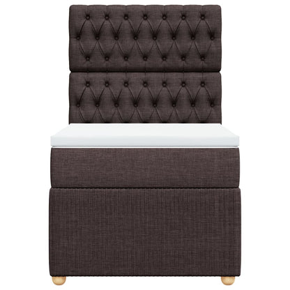 Cama Box Spring Con Colchón Tela Marrón Oscuro 90x190 Cm / Vetonek_4
